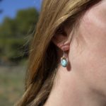Pendientes Larimar con Ojo de Tigre y Piedra de Sol