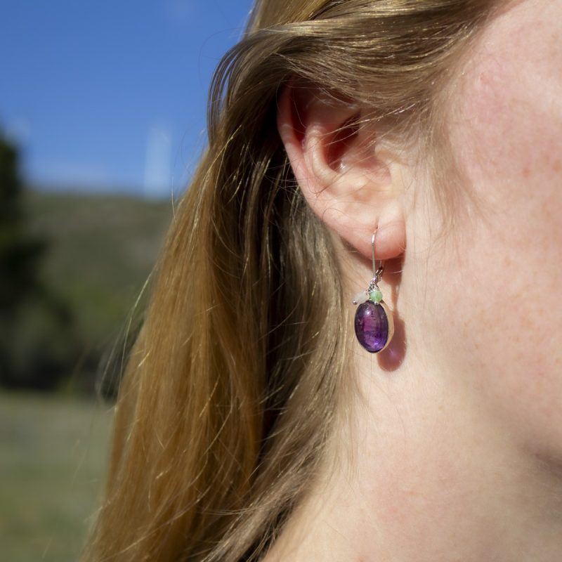 Pendientes Amatista con Morganita y Esmeralda Pendientes Amatista con Morganita y Esmeralda