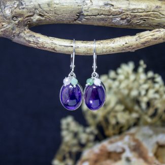 Pendientes Amatista con Morganita y Esmeralda