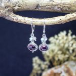 Pendientes Granate con Amazonita y Piedra de Sol