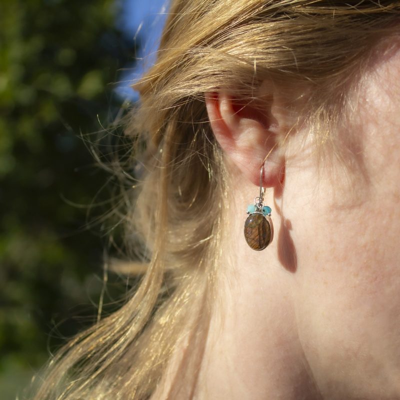 Pendientes Labradorita con Apatito Pendientes Labradorita con Apatito