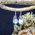 Pendientes Larimar con Turmalina Multicolor