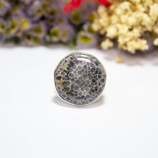 Anillo Coral Fósil