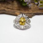 Anillo Citrino y Circonitas