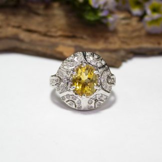 Anillo Citrino y Circonitas