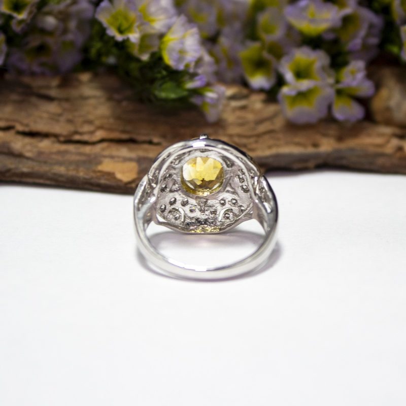 Anillo Citrino y Circonitas Anillo Citrino y Circonitas