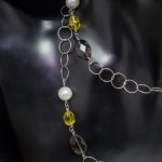 Collar Citrino, Cuarzo Ahumado y Perlas