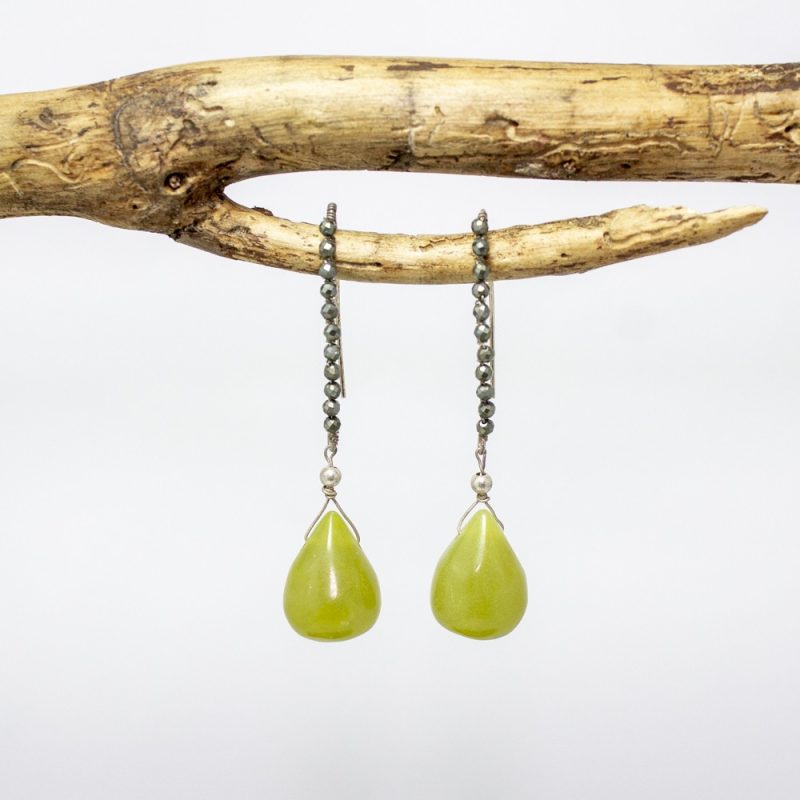 Pendientes Jade y Pirita