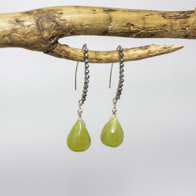 Pendientes Jade y Pirita