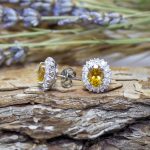 Pendientes Citrino y Circonitas