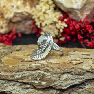 Anillo Ópalo Etíope Pluma