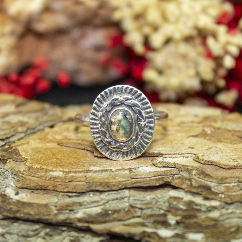 Anillo Ópalo Etíope Pequeño