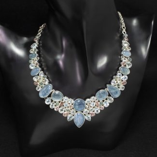 Collar Minerales Aguamarina y Morganita