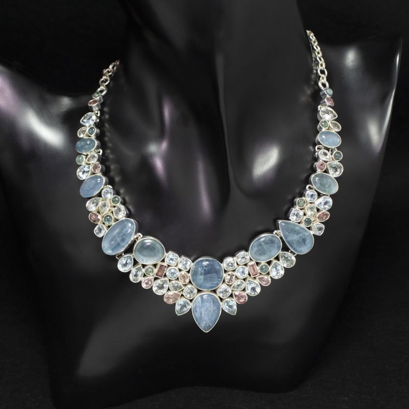 Collar Minerales Aguamarina y Morganita Collar Minerales Aguamarina y Morganita