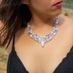 Collar Minerales Kunzita, Perla y Amatista