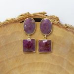 Pendientes Zafiro Rosa