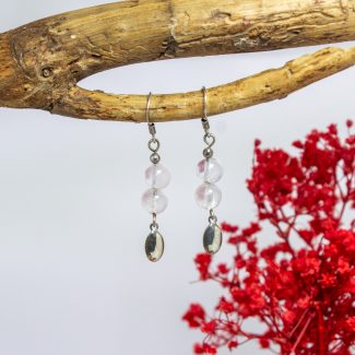 Pendientes Cuarzo Rosa