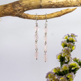 Pendientes Cuarzo Rosa
