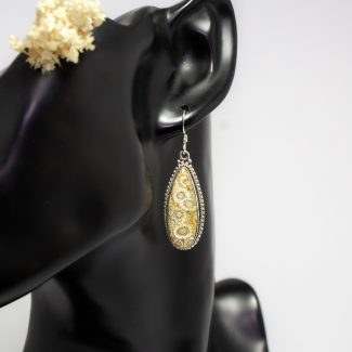 Pendientes Coral Fósil